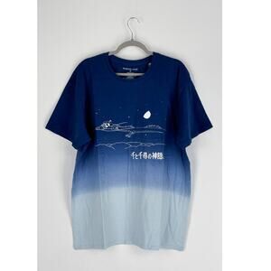 Studio Ghibli Spirited Away Unisex Haku Flying Tonal Ombre Shirt Size 2X Blue